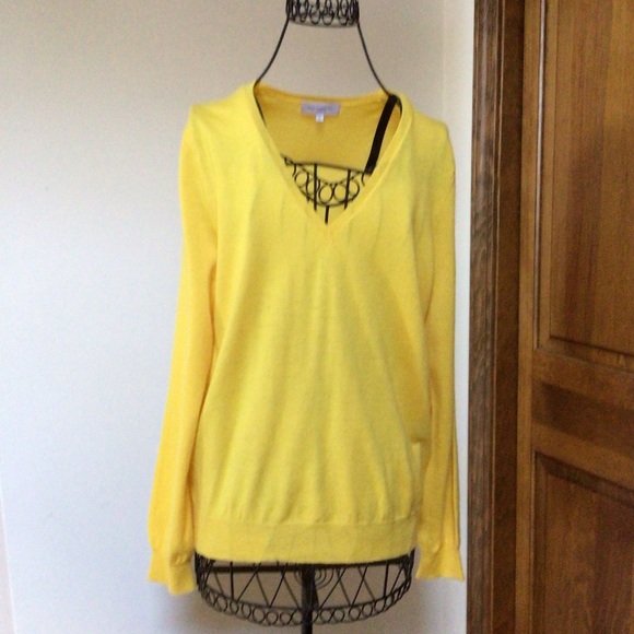 Eric Bompard Cashmere Sweater, XL, Yellow - Picture 2 of 6